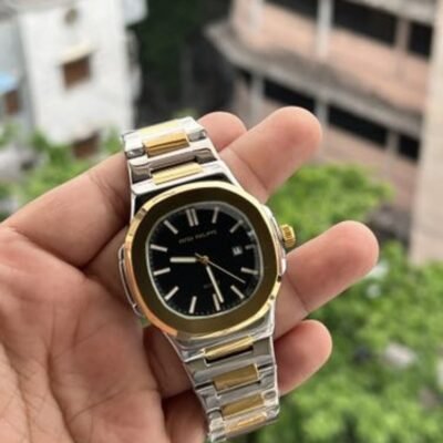 PATEK PHILLIP DUAL TONE BELT BLACK DIAL