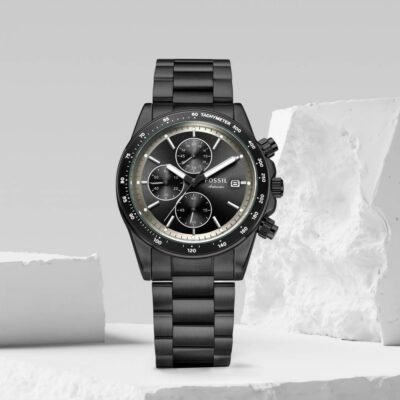 Fosil sports All Chronograph Working Full Black W102