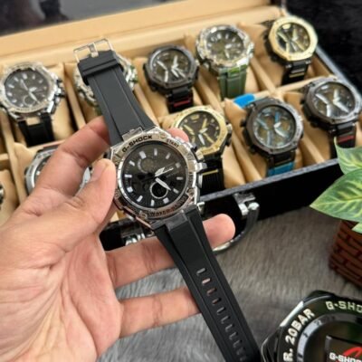 Casio Gshock Digital Analog Black Silver W205