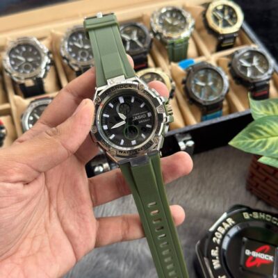 Casio Gshock Green Silver Digital Analog W206