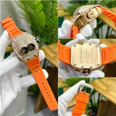 RICHARD MILLE ORANGE FULL DIAMOND ICED WC 602
