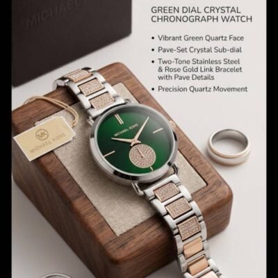 Micheal kors portia diamond silver green 156
