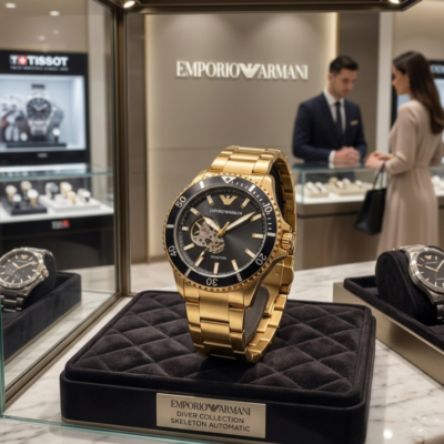 Emporio Arma_i Automatic back open Gold black 117