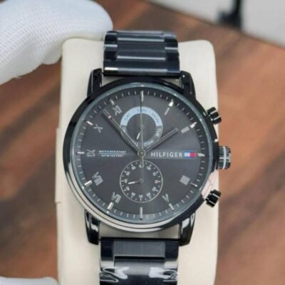 Tommy Hilfigar all black chronograph working 121