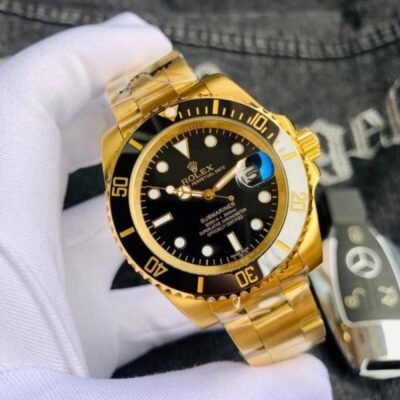 ROLLEX SUBMARINER GOLD BLACK AUTOMATIC HEAVY 477