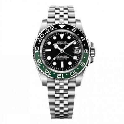 SEIK O GMT MASTER 2 SPRITE EDITION BACK OPEN SWISS MOVEMENT WORKING LIKE AUTO 495
