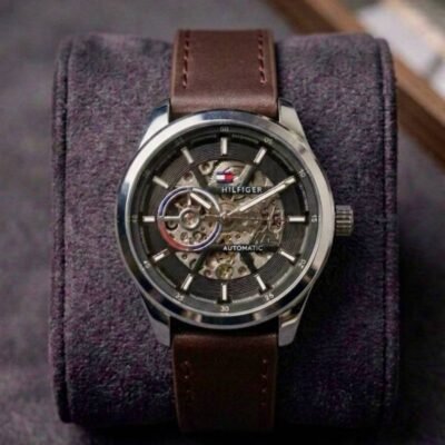 Tommy_HilfergerAutomatic Leather Belt Black Silver Brown 293