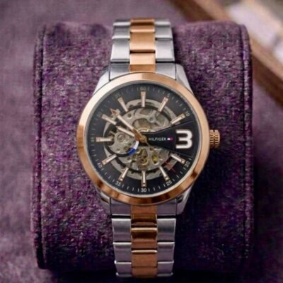 Tommy Hilfigar Automatic Skeleton 2 Tone Black 298