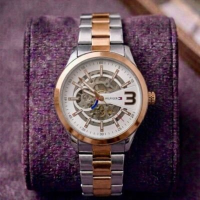 Tommy Hilfigar Automatic Skeleton 2 Tone White 299