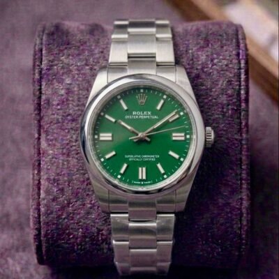 Rolee_x Oyster Perpetual Silver Green 326