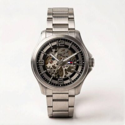 TOMMY HILFIGAR AUTOMATIC WATCH SIL BLACK 502