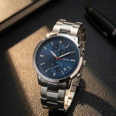 Fossii_l Minimalist Chronograph Silver-Blue
