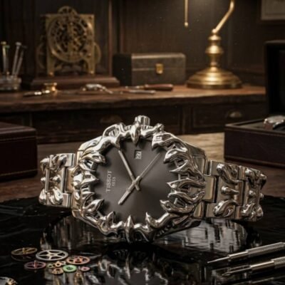 TISOT MENS MONSTER EDITION NEW ARRIVAL SILVER BLACK 619