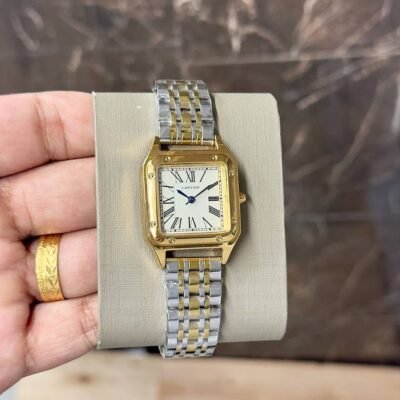 cartiar santos ladie 36 mm tt gold white 642