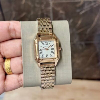 cartiar santos ladie 36 mm rose white 644