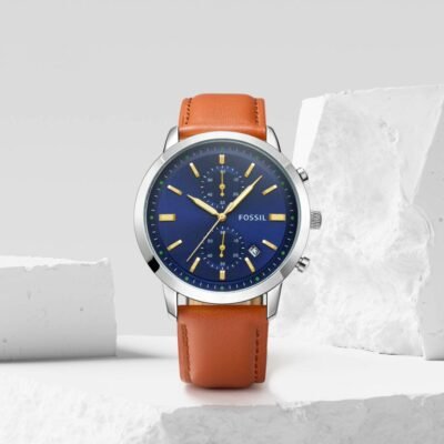 Fossii_l Townsman Chronograph LightBrown-Silver-Blue