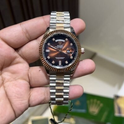 Roleex day date dual tone brown dial