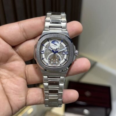 PATEK PHILIPE SILVER WHITE DIAL PREMIUM WATCH
