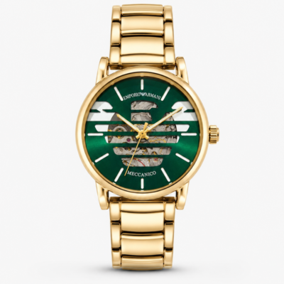 EMPORIO ARMA AUTOMATIC PREMIUM GOLD GREEN WATCH