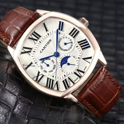 CARTIEER LEATHER ALL CHRONO WORKING WATCH