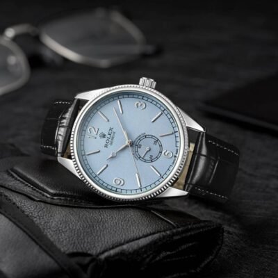 Role__ 1908 Ice Blue Dial Leather Strap WC 1903