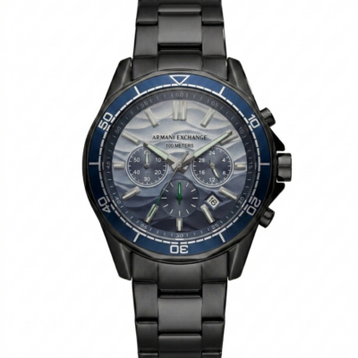 Armaani Exchange 100 Meters Black  Two Shade Dial