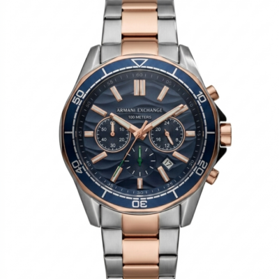 Armaani Exchange 100 Meters Two Tone  Blue Dial