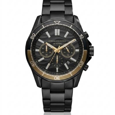 Armaani Exchange 100 Meters Black Dial