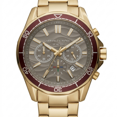 Armaani Exchange 100 Meters Golden Grey Dial