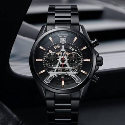 Tag Heuee_r Carrera Paris EiffelTower Full Black