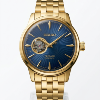 Seiko Presage Gold Blue Dail
