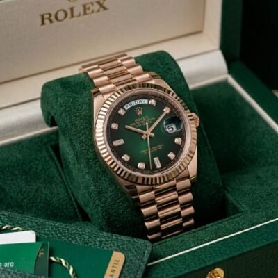 Rolee_x Oyster Perpetual Day Date Diamond Copper-Green 40 Battery
