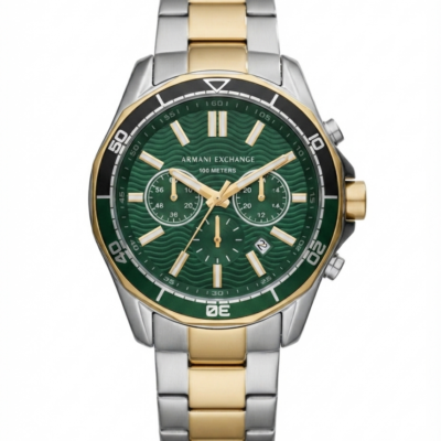 Armaani Exchange 100 Meters Two Tone Green Dial