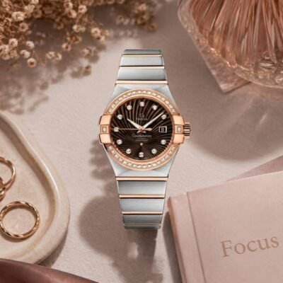 Omeg_ga Constellation Quartz luxury watch.