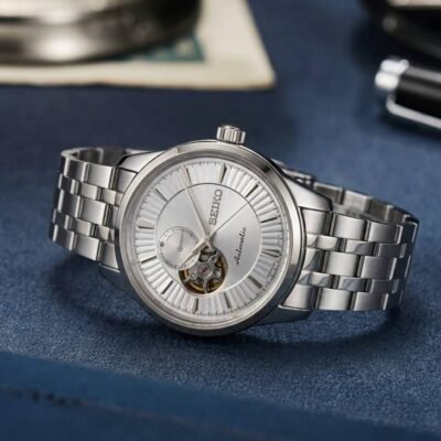 Seiko Presage Cocktail Time Open Heart Automatic silver white