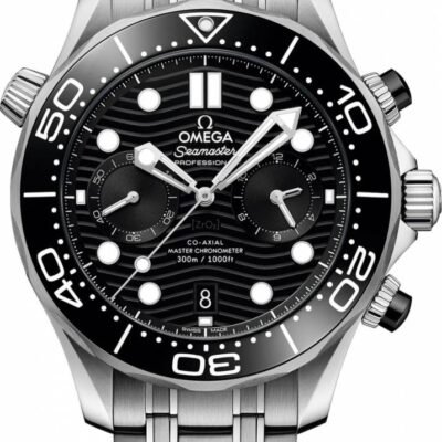 Omegg_a Seamaster Diver 300M Co-Axial Master Chronometer Chronograph silver Black