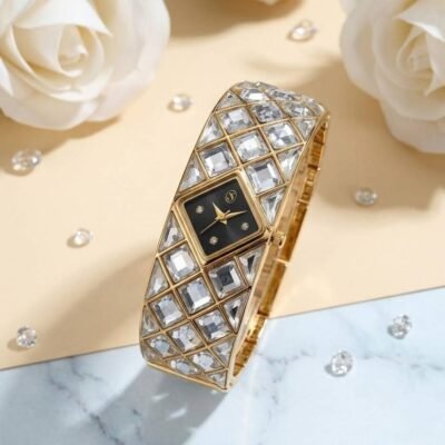 Swarrovsk_i Curiosa Bangle Gold To Black
