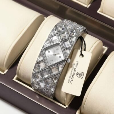 Swarovskk_i Curiosa Bangle Silver To White