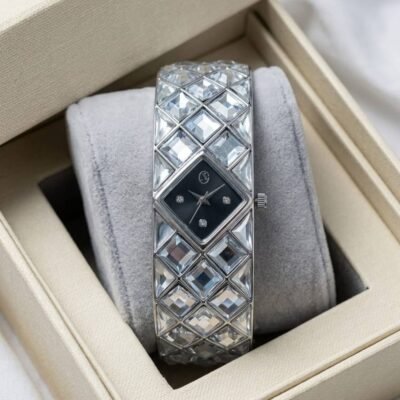 Swarovskk_i Curiosa Bangle Silver To Black