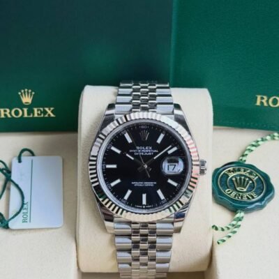 Rolee_x Oyst uuer Perpetual Date Just Silver-Black