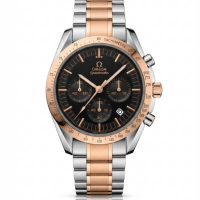 Omegg_a Speed Master Chronograph Two Tone Copper Black Dial