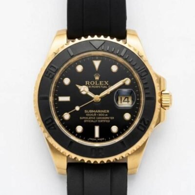 Rolee_x Yacht-Master gold black dail