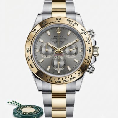 Rolee_x Daytona chronograph Two Tone Gold Grey Dial