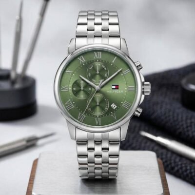Tommy_Hillfiger_Chronograph Silver Green 353