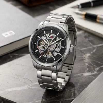 Tommm_y Hilfiger Automatic Silver Black 498