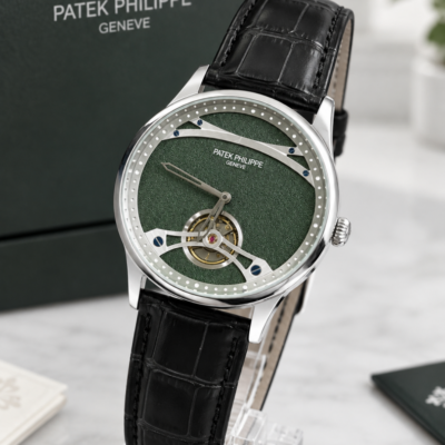 PATEK PHILIPP PP LEATHER AUTOMATIC GREEN DIAL 510