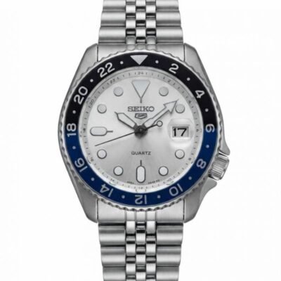 Seiko Gmt Master  silver white Dial